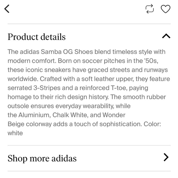 Adidas Samba OG Aluminum/Chalk White/Wonder Beige Sneakers - Picture 12 of 12